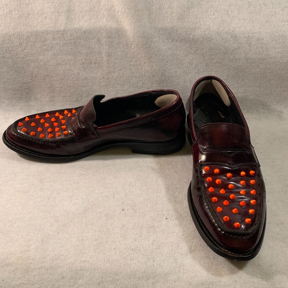 Kurt Geiger Spiked Penny Loafers EU 40 / US 7.5 Made in Italy Leather w spikes